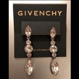 Givenchy Swarovski Crystal Silver Tone Earrings